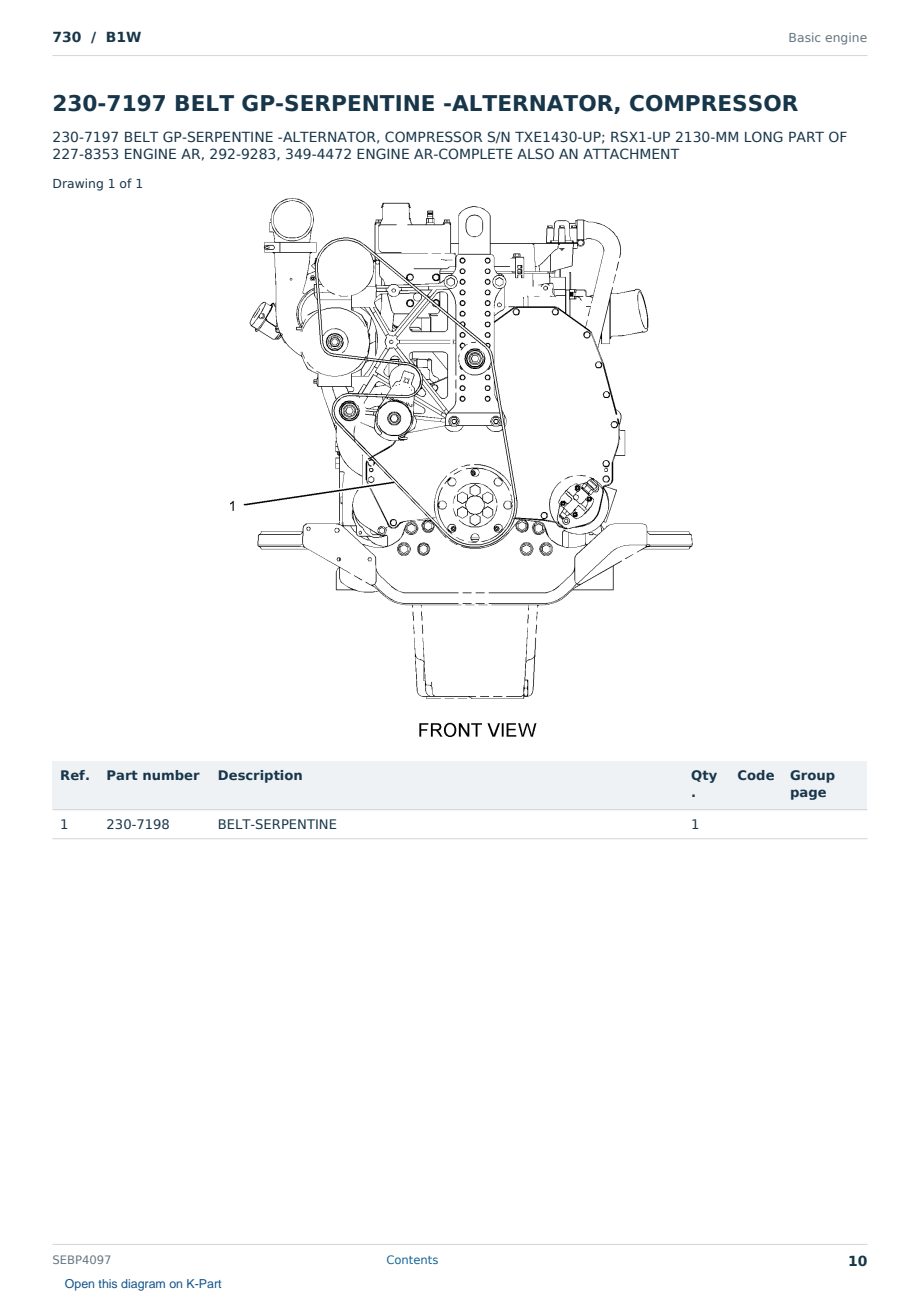 Caterpillar 730 S/N B1W Partsbook SEBP4097 (English) - sample page 10 of 10 Caterpillar 730 S/N B1W Partsbook SEBP4097 (English) - sample page 10 of 10