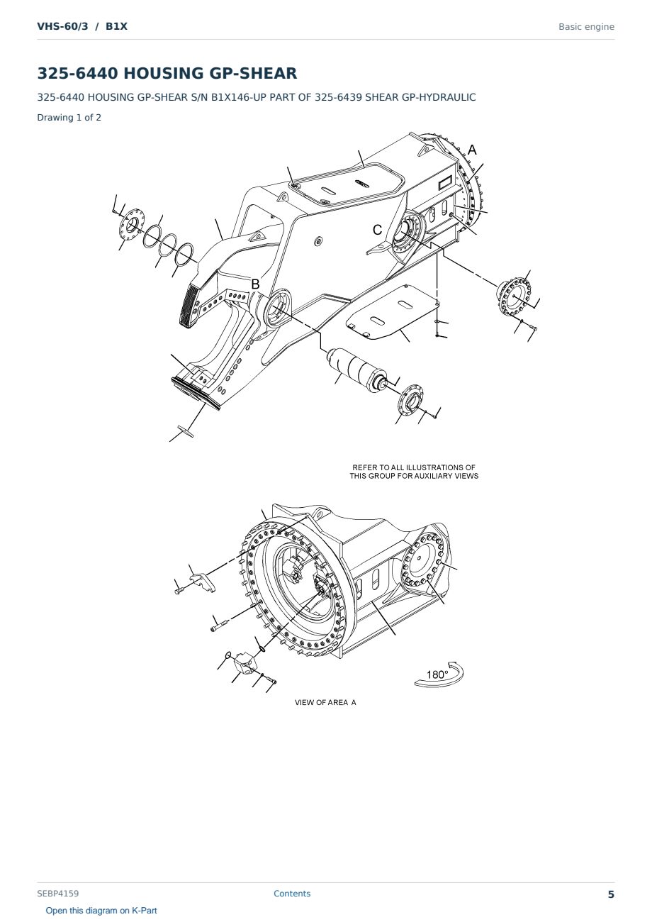 Caterpillar VHS-60/3 S/N B1X Partsbook SEBP4159 (English) - sample page 5 of 10 Caterpillar VHS-60/3 S/N B1X Partsbook SEBP4159 (English) - sample page 5 of 10