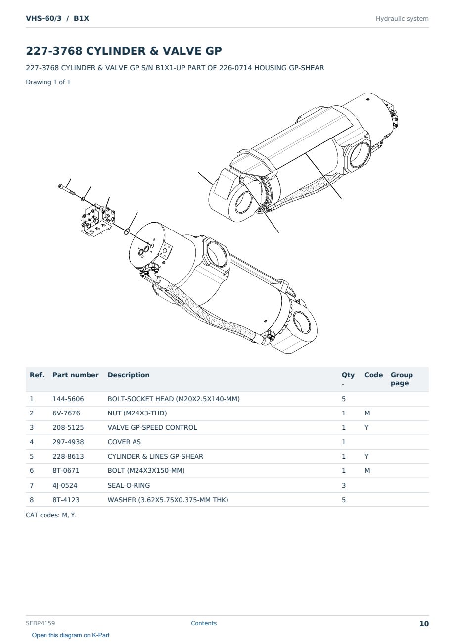 Caterpillar VHS-60/3 S/N B1X Partsbook SEBP4159 (English) - sample page 10 of 10 Caterpillar VHS-60/3 S/N B1X Partsbook SEBP4159 (English) - sample page 10 of 10