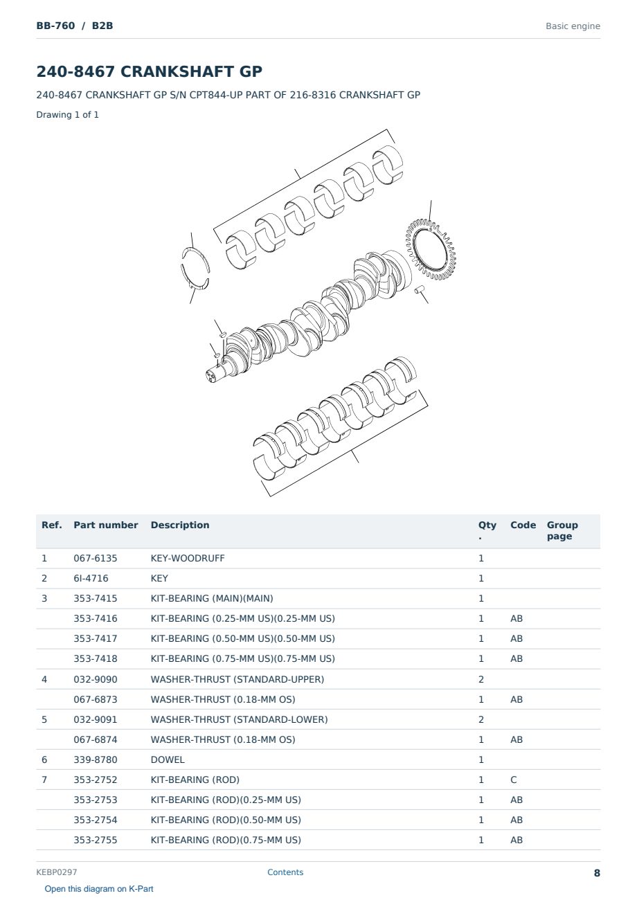 Caterpillar BB-760 S/N B2B Partsbook KEBP0297 (English) - sample page 8 of 10 Caterpillar BB-760 S/N B2B Partsbook KEBP0297 (English) - sample page 8 of 10