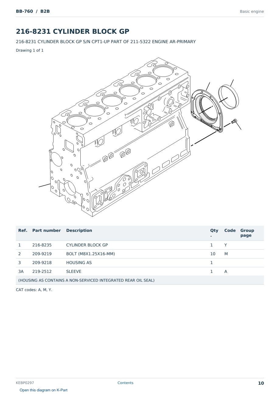 Caterpillar BB-760 S/N B2B Partsbook KEBP0297 (English) - sample page 10 of 10 Caterpillar BB-760 S/N B2B Partsbook KEBP0297 (English) - sample page 10 of 10
