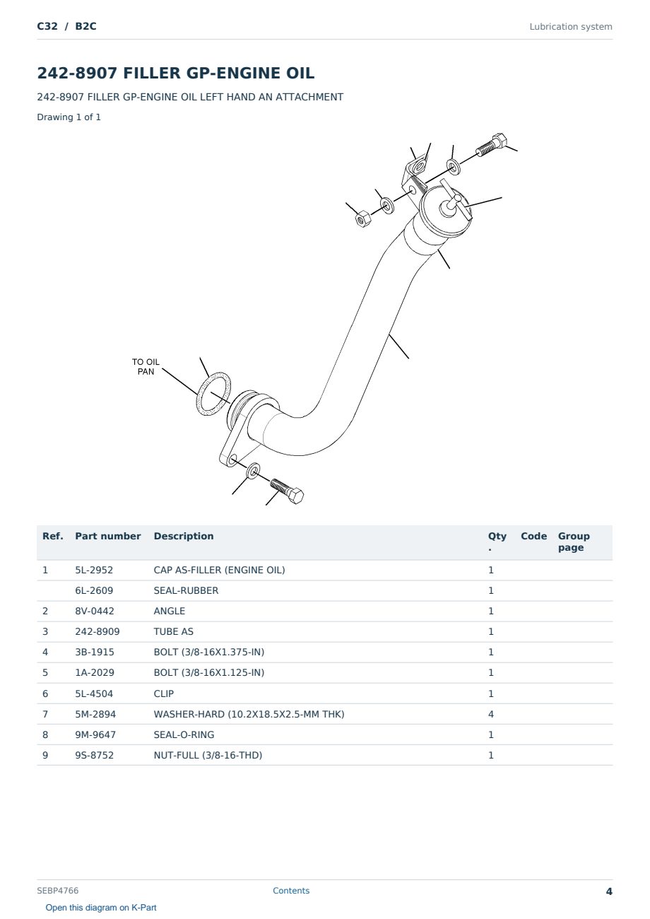 Caterpillar C32 S/N B2C Partsbook SEBP4766 (English) - sample page 4 of 10 Caterpillar C32 S/N B2C Partsbook SEBP4766 (English) - sample page 4 of 10