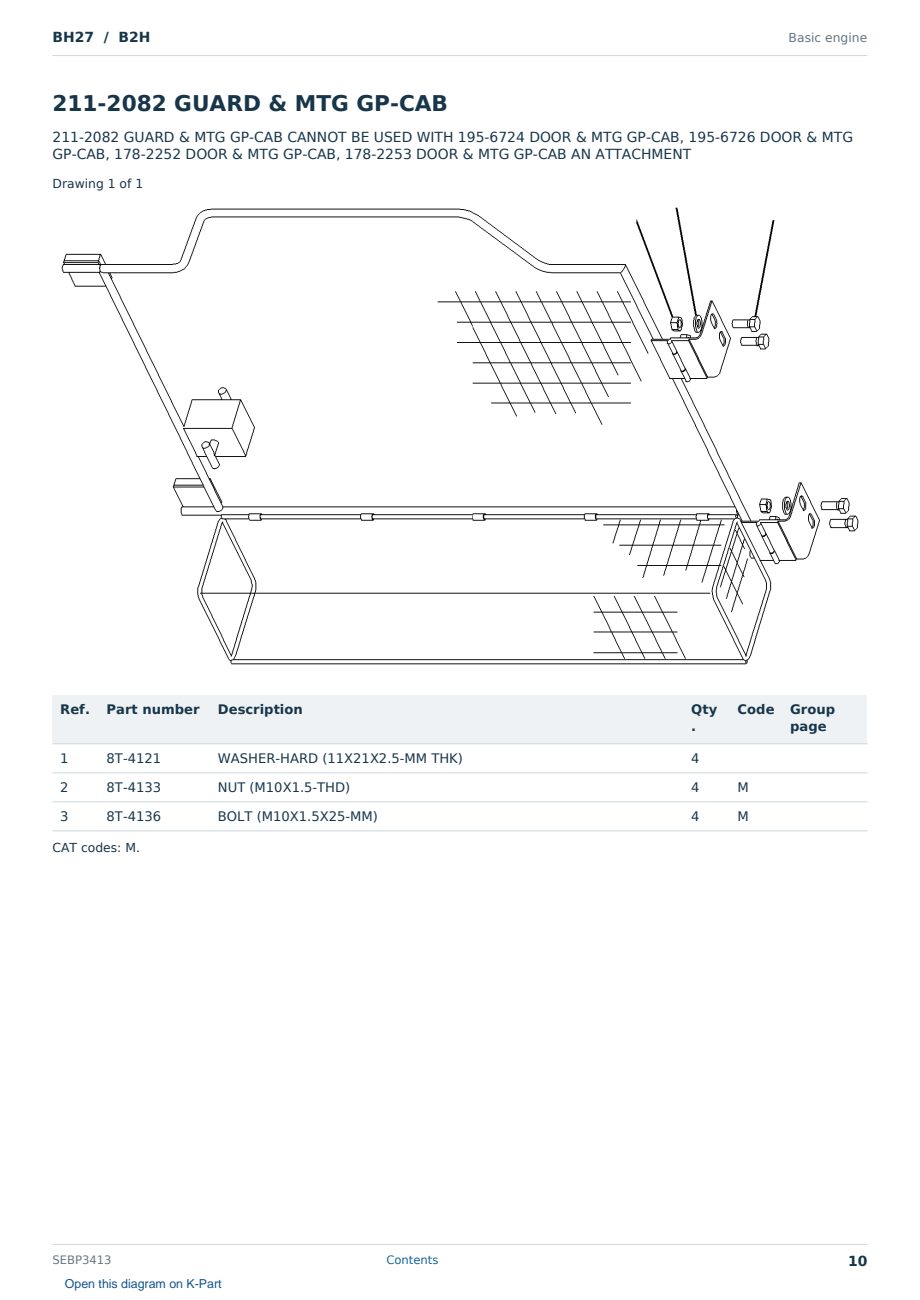 Caterpillar BH27 S/N B2H Partsbook SEBP3413 (English) - sample page 10 of 10 Caterpillar BH27 S/N B2H Partsbook SEBP3413 (English) - sample page 10 of 10