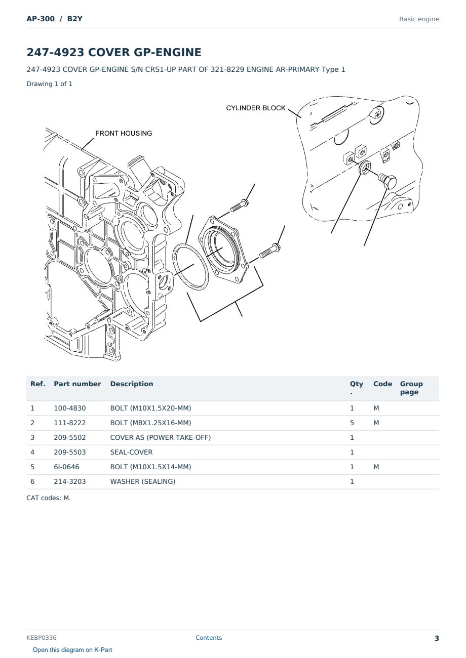 Caterpillar AP-300 S/N B2Y Partsbook KEBP0336 (English) - sample page 3 of 10 Caterpillar AP-300 S/N B2Y Partsbook KEBP0336 (English) - sample page 3 of 10