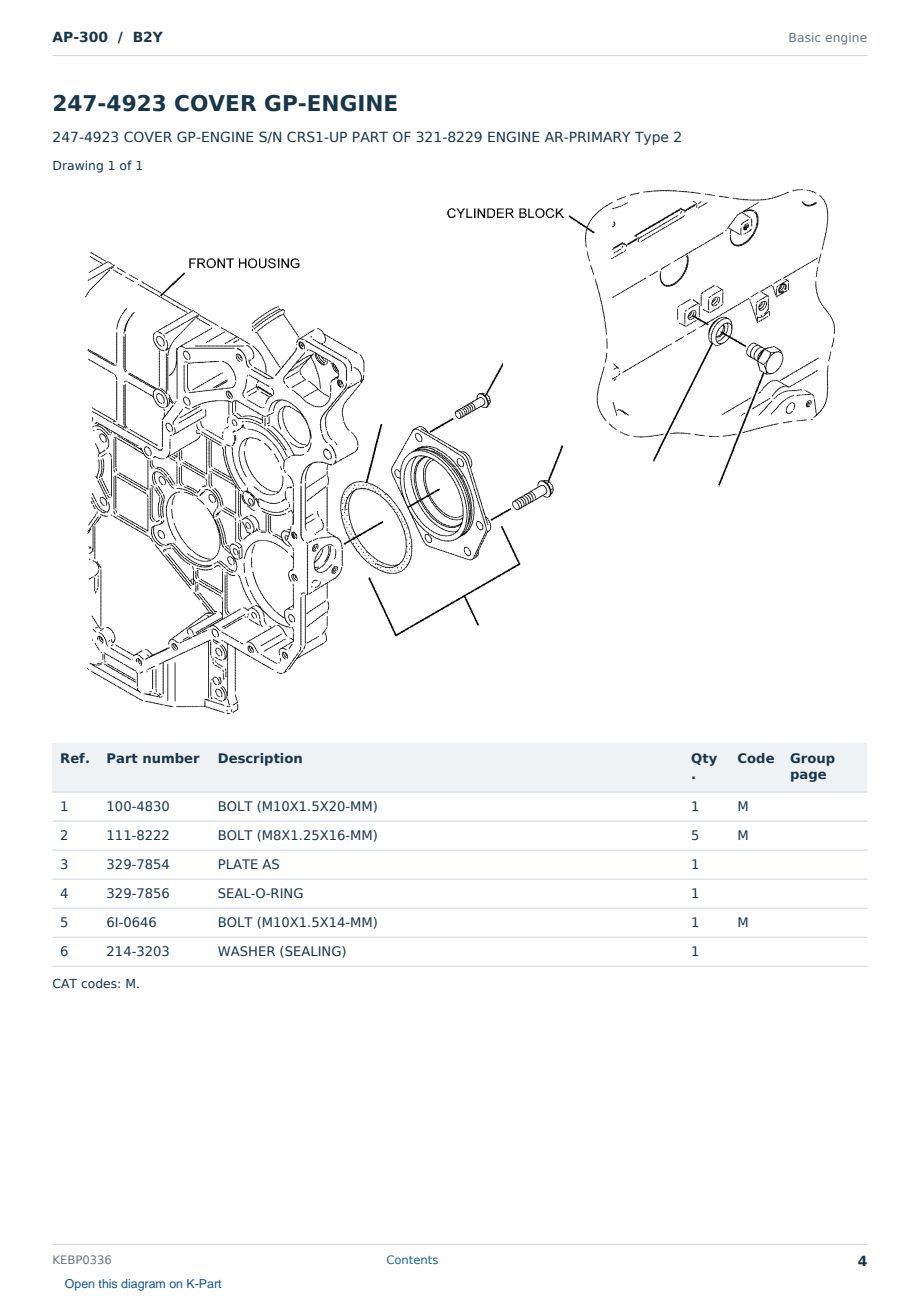 Caterpillar AP-300 S/N B2Y Partsbook KEBP0336 (English) - sample page 4 of 10 Caterpillar AP-300 S/N B2Y Partsbook KEBP0336 (English) - sample page 4 of 10