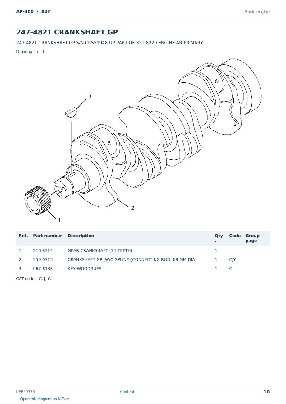 Caterpillar AP-300 S/N B2Y Partsbook KEBP0336 (English) - sample page 10 of 10 Caterpillar AP-300 S/N B2Y Partsbook KEBP0336 (English) - sample page 10 of 10