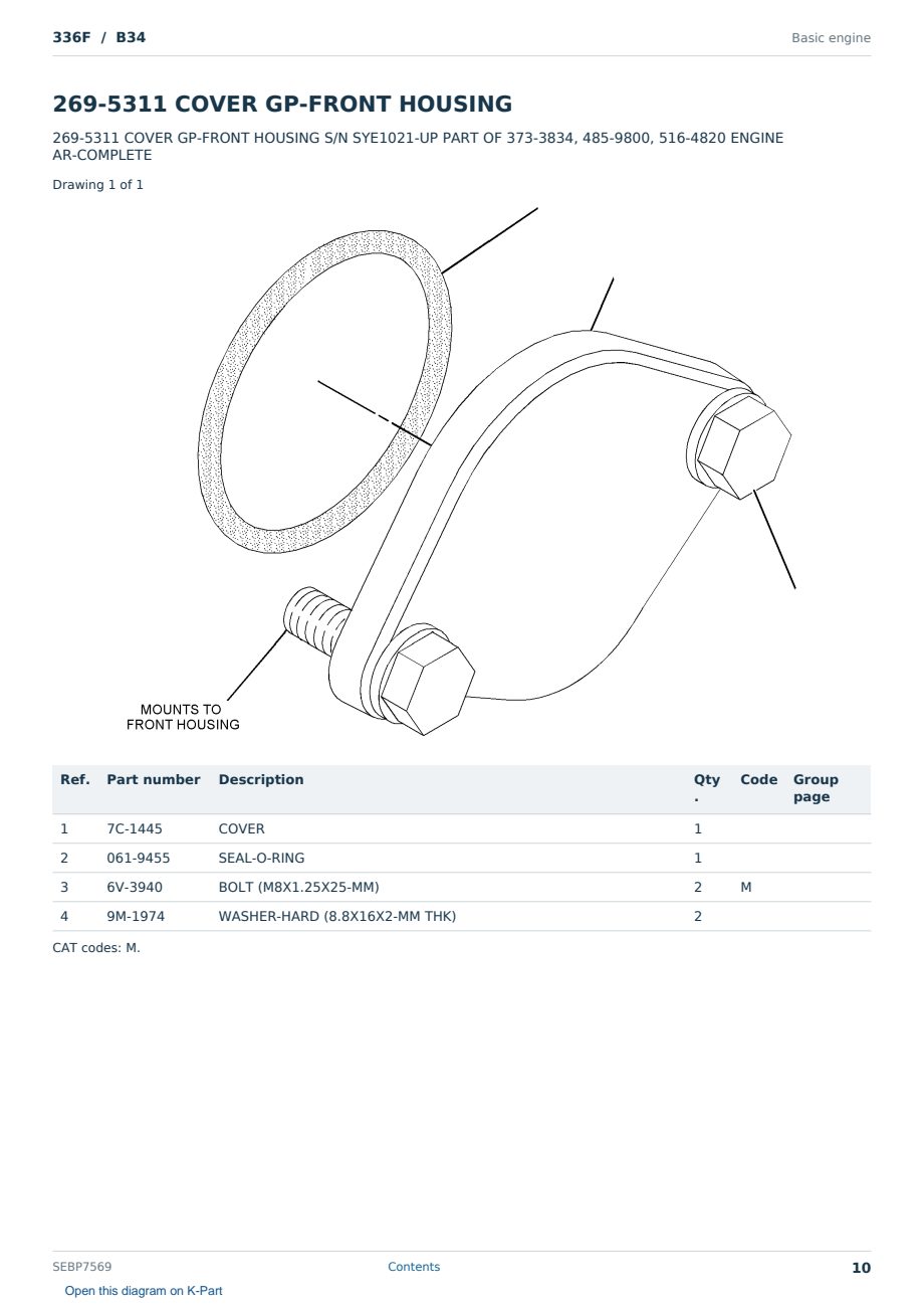 Caterpillar 336F S/N B34 Partsbook SEBP7569 (English) - sample page 10 of 10 Caterpillar 336F S/N B34 Partsbook SEBP7569 (English) - sample page 10 of 10