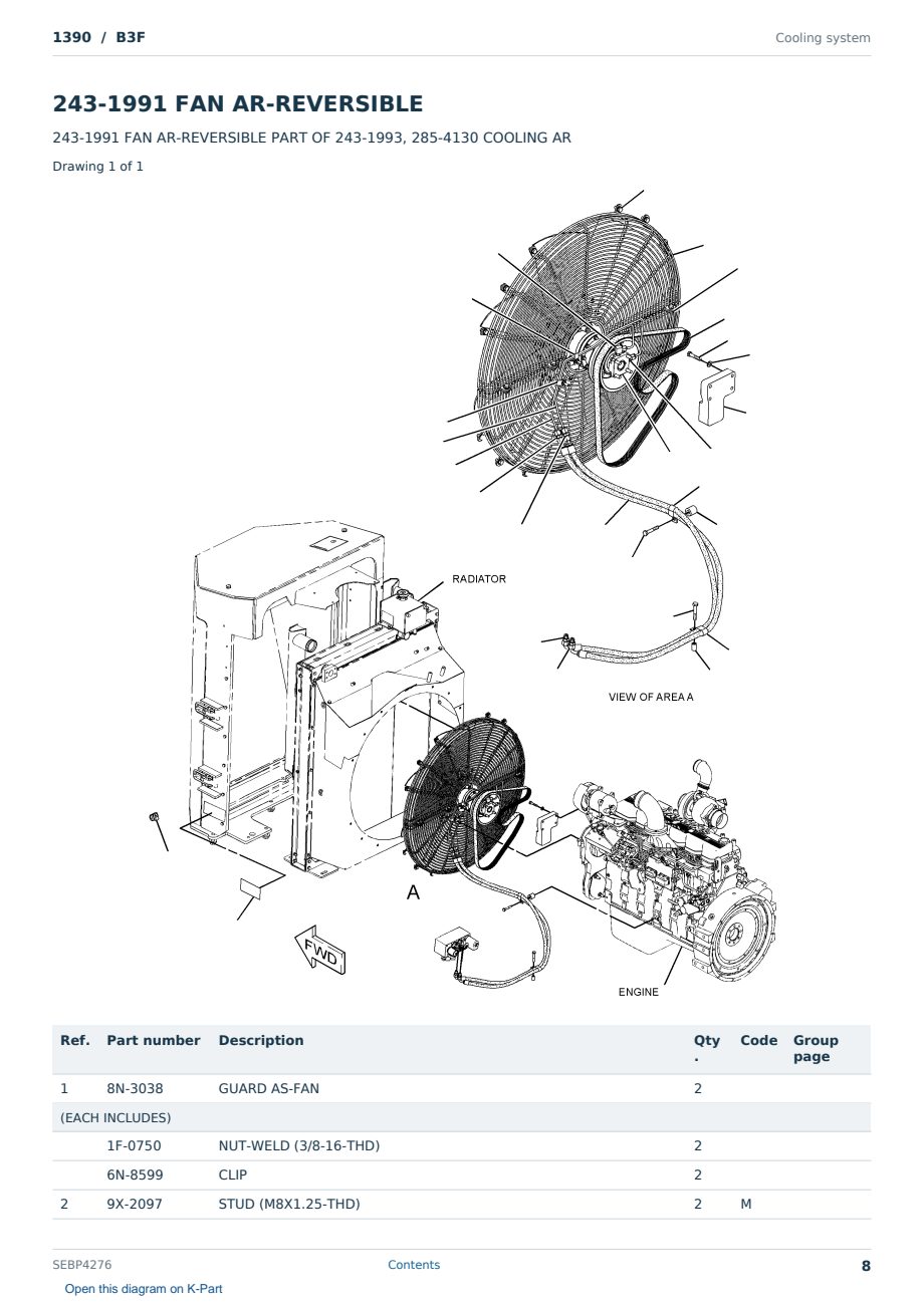 Caterpillar 1390 S/N B3F Partsbook SEBP4276 (English) - sample page 8 of 10 Caterpillar 1390 S/N B3F Partsbook SEBP4276 (English) - sample page 8 of 10