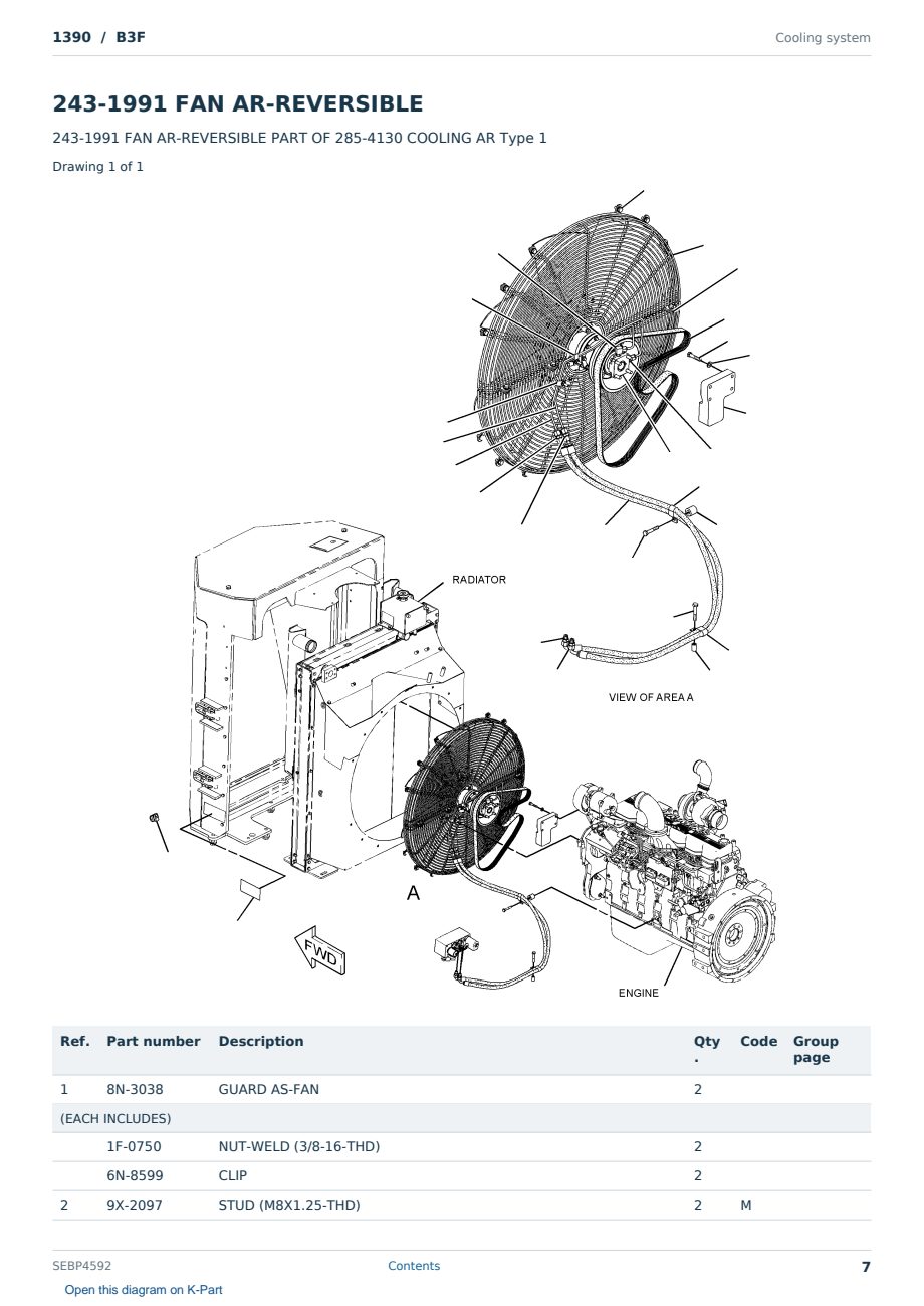 Caterpillar 1390 S/N B3F Partsbook SEBP4592 (English) - sample page 7 of 10 Caterpillar 1390 S/N B3F Partsbook SEBP4592 (English) - sample page 7 of 10