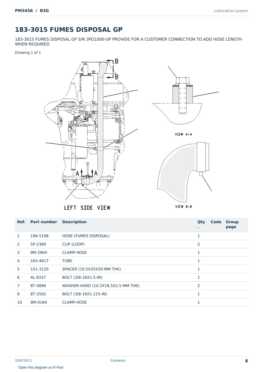 Caterpillar PM3456 S/N B3G Partsbook SEBP3813 (English) - sample page 8 of 10 Caterpillar PM3456 S/N B3G Partsbook SEBP3813 (English) - sample page 8 of 10