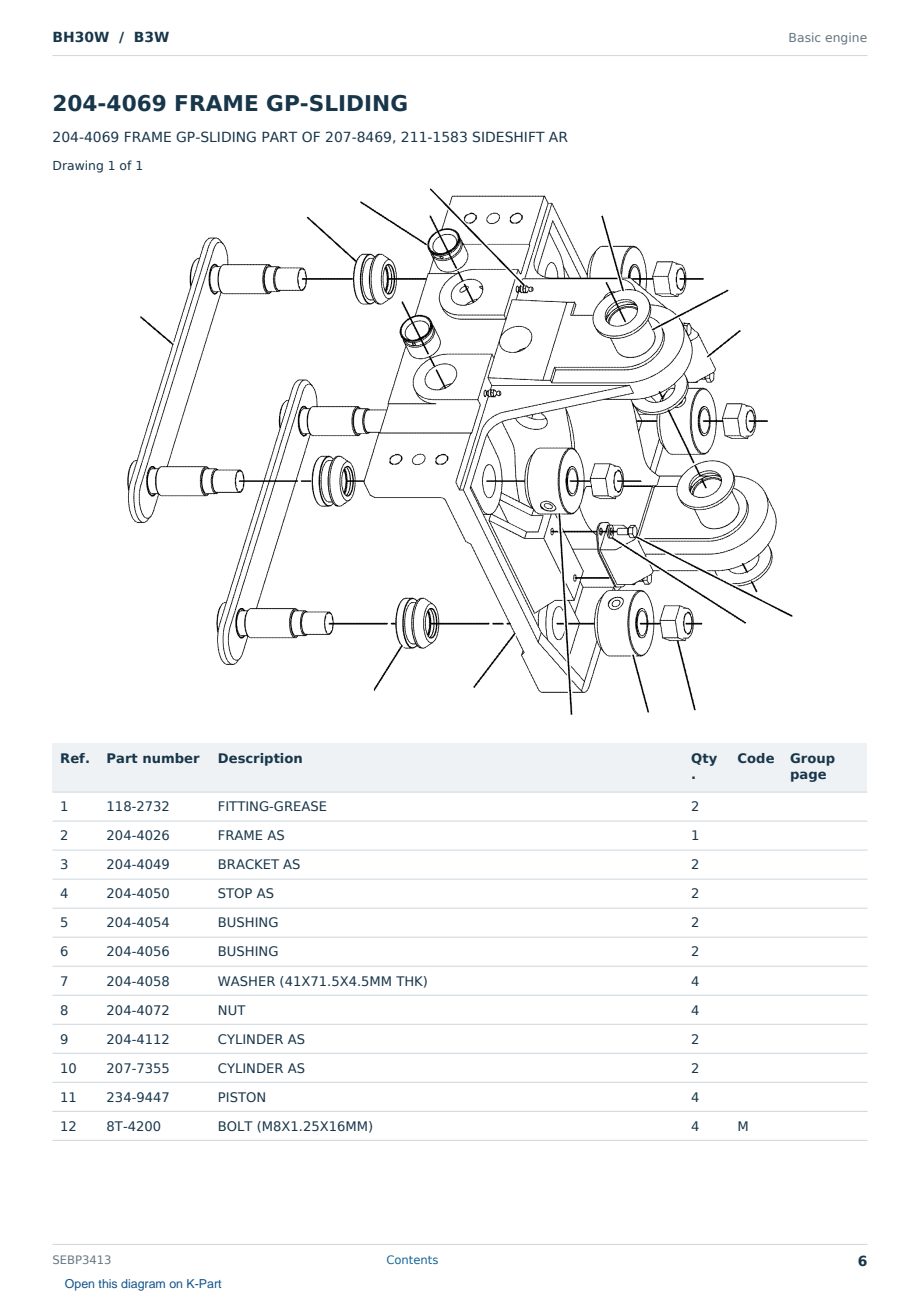 Caterpillar BH30W S/N B3W Partsbook SEBP3413 (English) - sample page 6 of 10 Caterpillar BH30W S/N B3W Partsbook SEBP3413 (English) - sample page 6 of 10