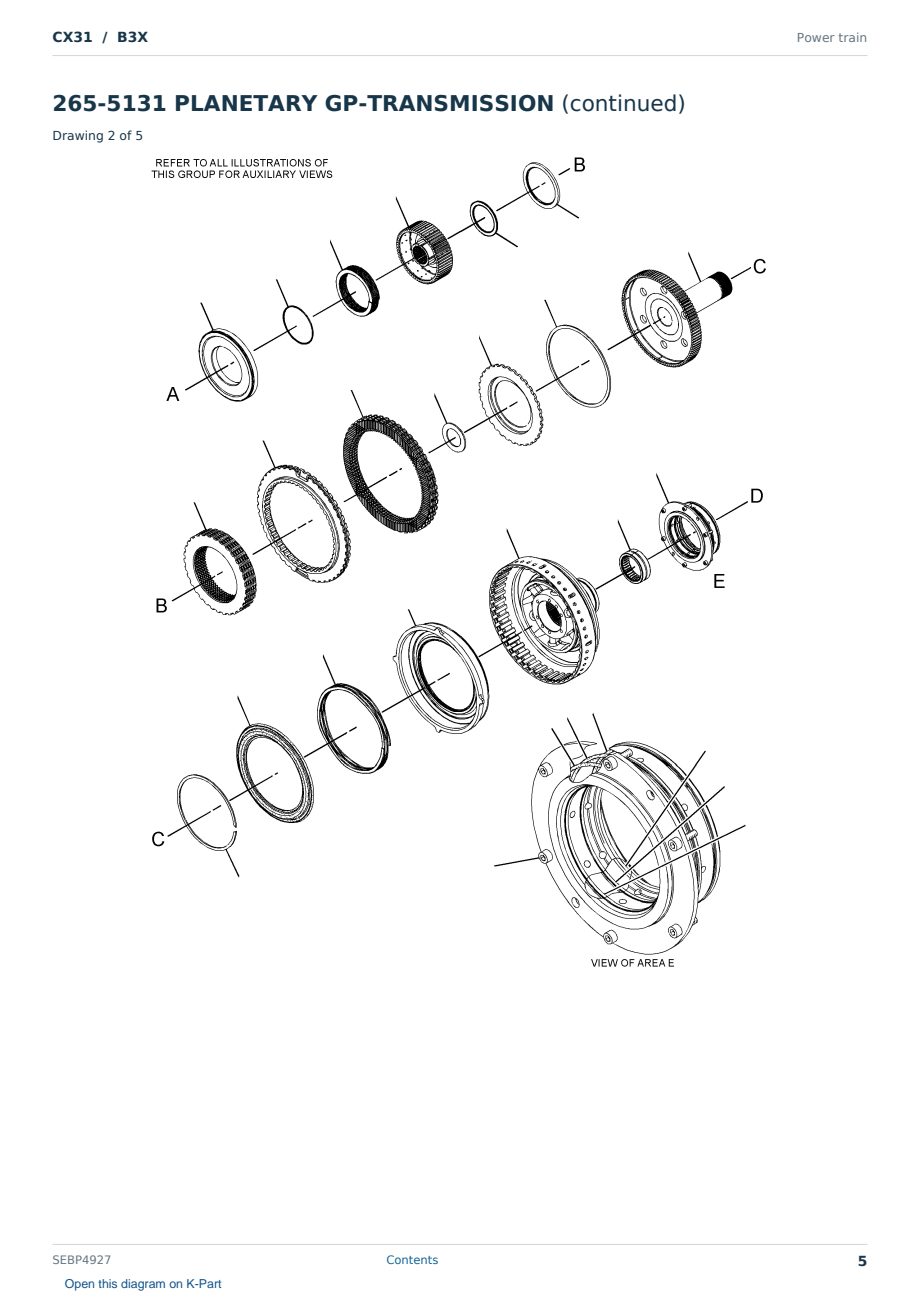 Caterpillar CX31 S/N B3X Partsbook SEBP4927 (English) - sample page 5 of 10 Caterpillar CX31 S/N B3X Partsbook SEBP4927 (English) - sample page 5 of 10