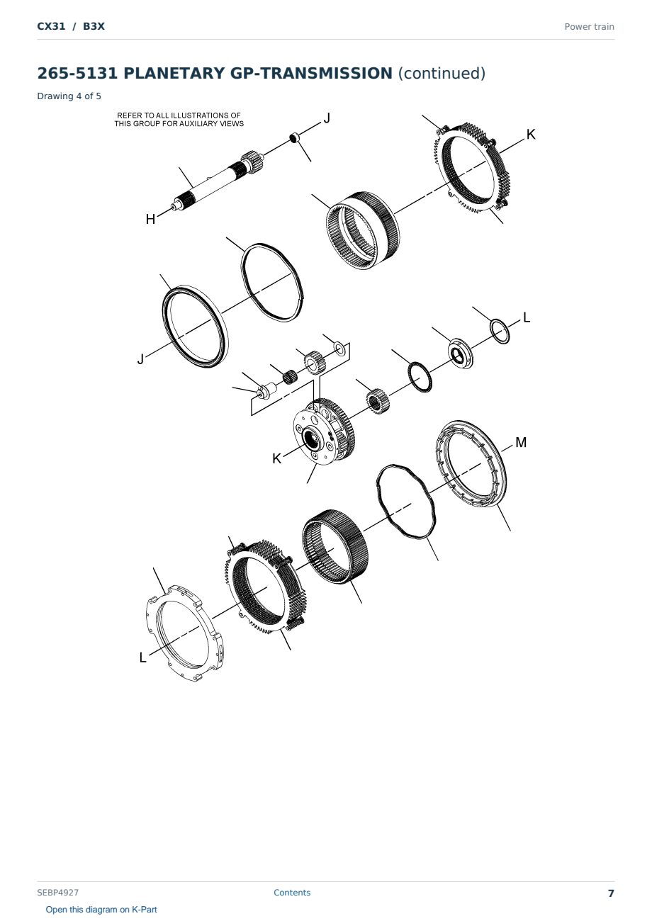 Caterpillar CX31 S/N B3X Partsbook SEBP4927 (English) - sample page 7 of 10 Caterpillar CX31 S/N B3X Partsbook SEBP4927 (English) - sample page 7 of 10