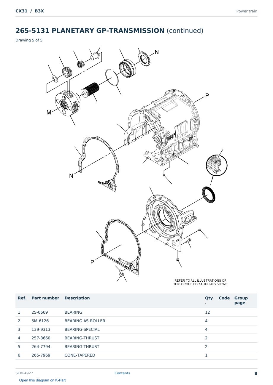 Caterpillar CX31 S/N B3X Partsbook SEBP4927 (English) - sample page 8 of 10 Caterpillar CX31 S/N B3X Partsbook SEBP4927 (English) - sample page 8 of 10