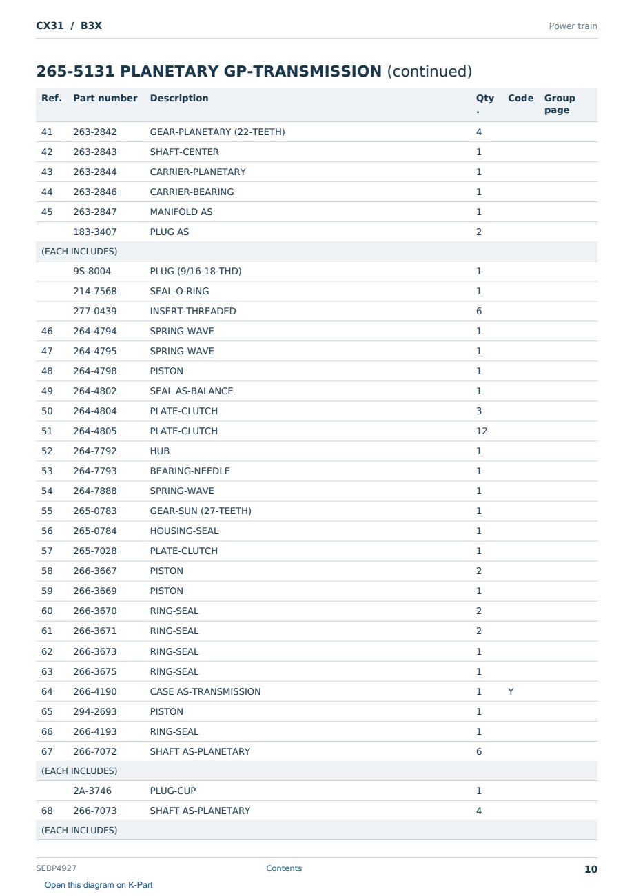 Caterpillar CX31 S/N B3X Partsbook SEBP4927 (English) - sample page 10 of 10 Caterpillar CX31 S/N B3X Partsbook SEBP4927 (English) - sample page 10 of 10