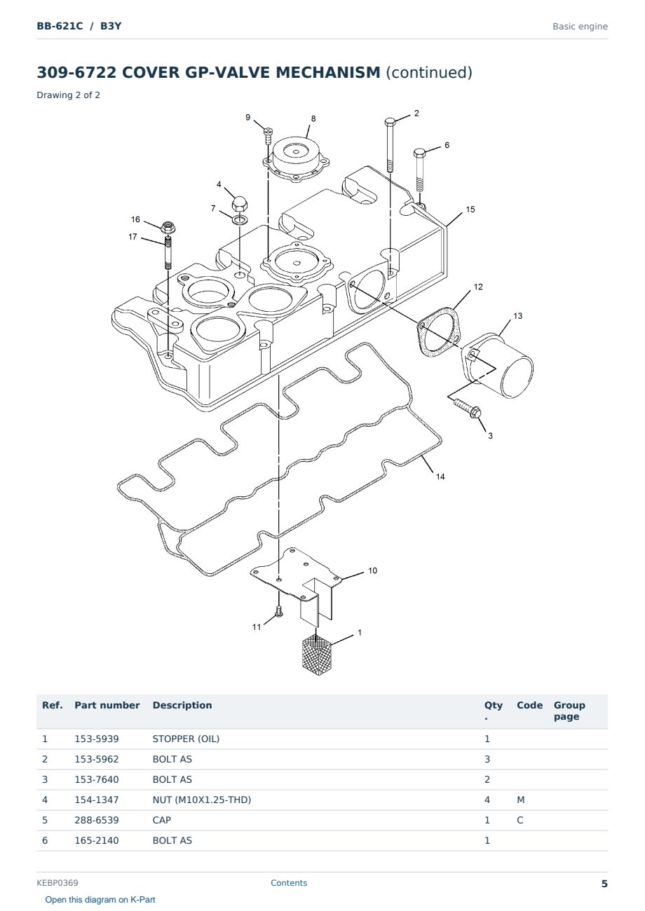 Caterpillar BB-621C S/N B3Y Partsbook KEBP0369 (English) - sample page 5 of 10 Caterpillar BB-621C S/N B3Y Partsbook KEBP0369 (English) - sample page 5 of 10