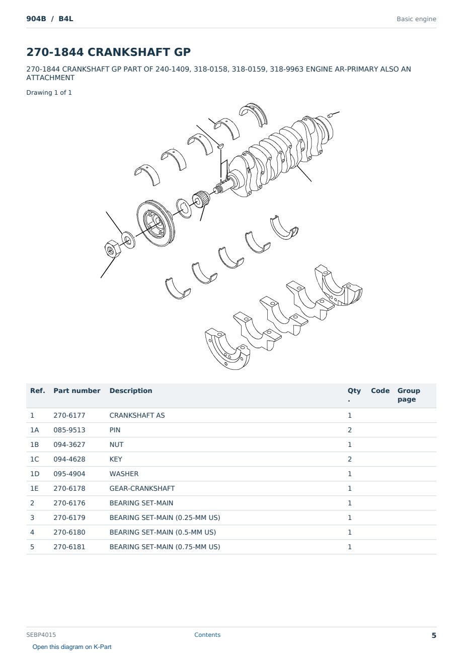Caterpillar 904B S/N B4L Partsbook SEBP4015 (English) - sample page 5 of 10 Caterpillar 904B S/N B4L Partsbook SEBP4015 (English) - sample page 5 of 10