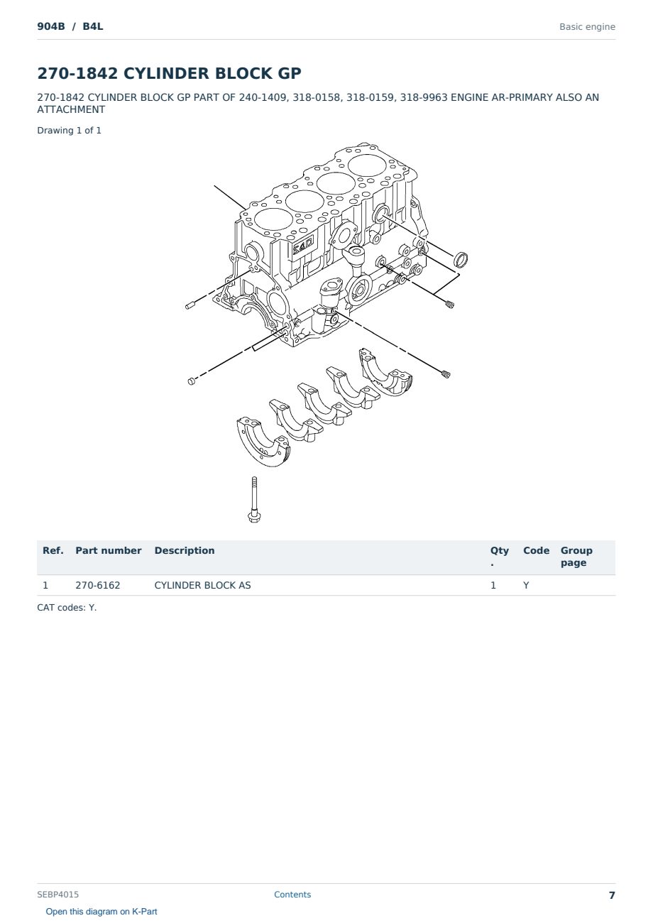 Caterpillar 904B S/N B4L Partsbook SEBP4015 (English) - sample page 7 of 10 Caterpillar 904B S/N B4L Partsbook SEBP4015 (English) - sample page 7 of 10