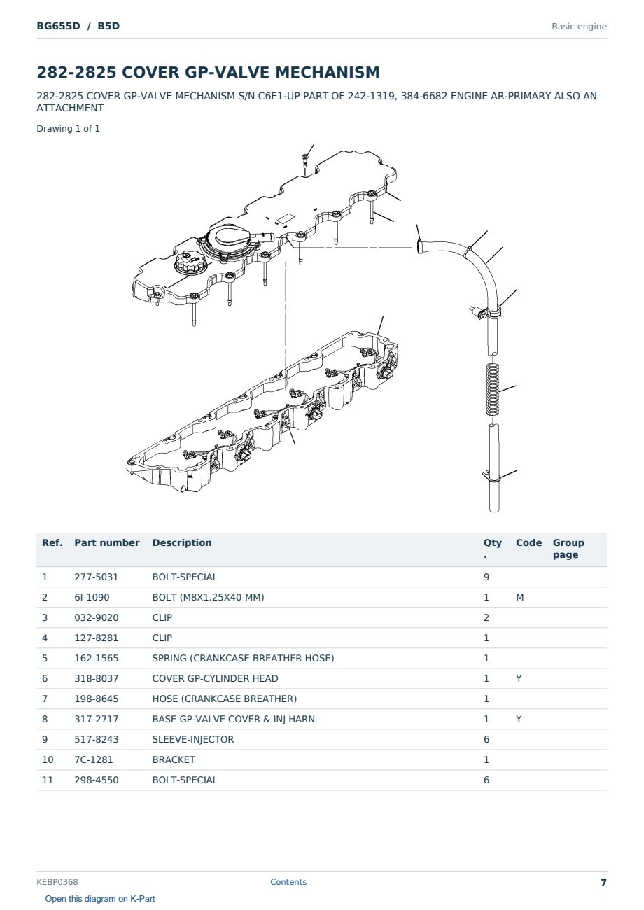 Caterpillar BG655D S/N B5D Partsbook KEBP0368 (English) - sample page 7 of 10 Caterpillar BG655D S/N B5D Partsbook KEBP0368 (English) - sample page 7 of 10