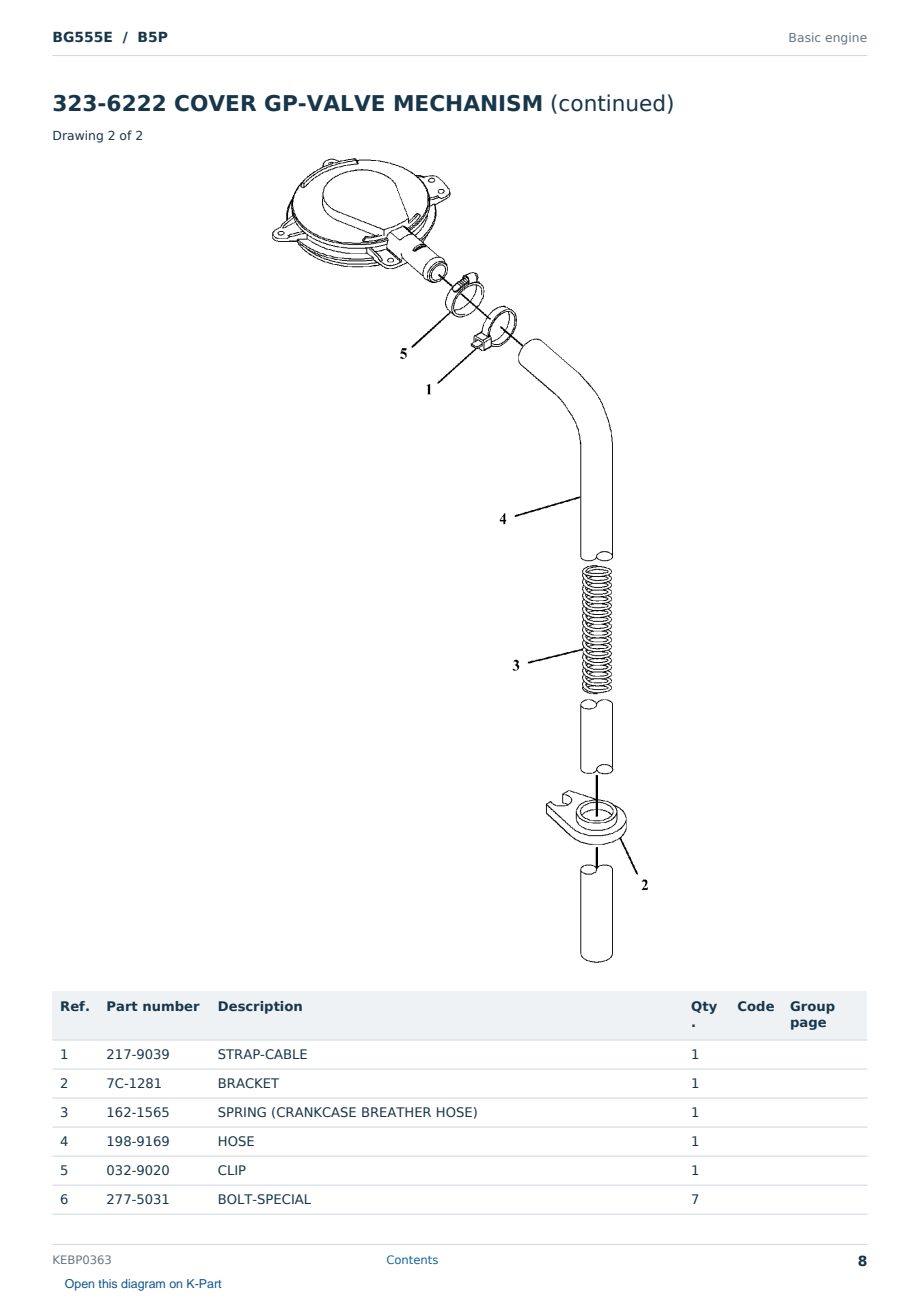 Caterpillar BG555E S/N B5P Partsbook KEBP0363 (English) - sample page 8 of 10 Caterpillar BG555E S/N B5P Partsbook KEBP0363 (English) - sample page 8 of 10