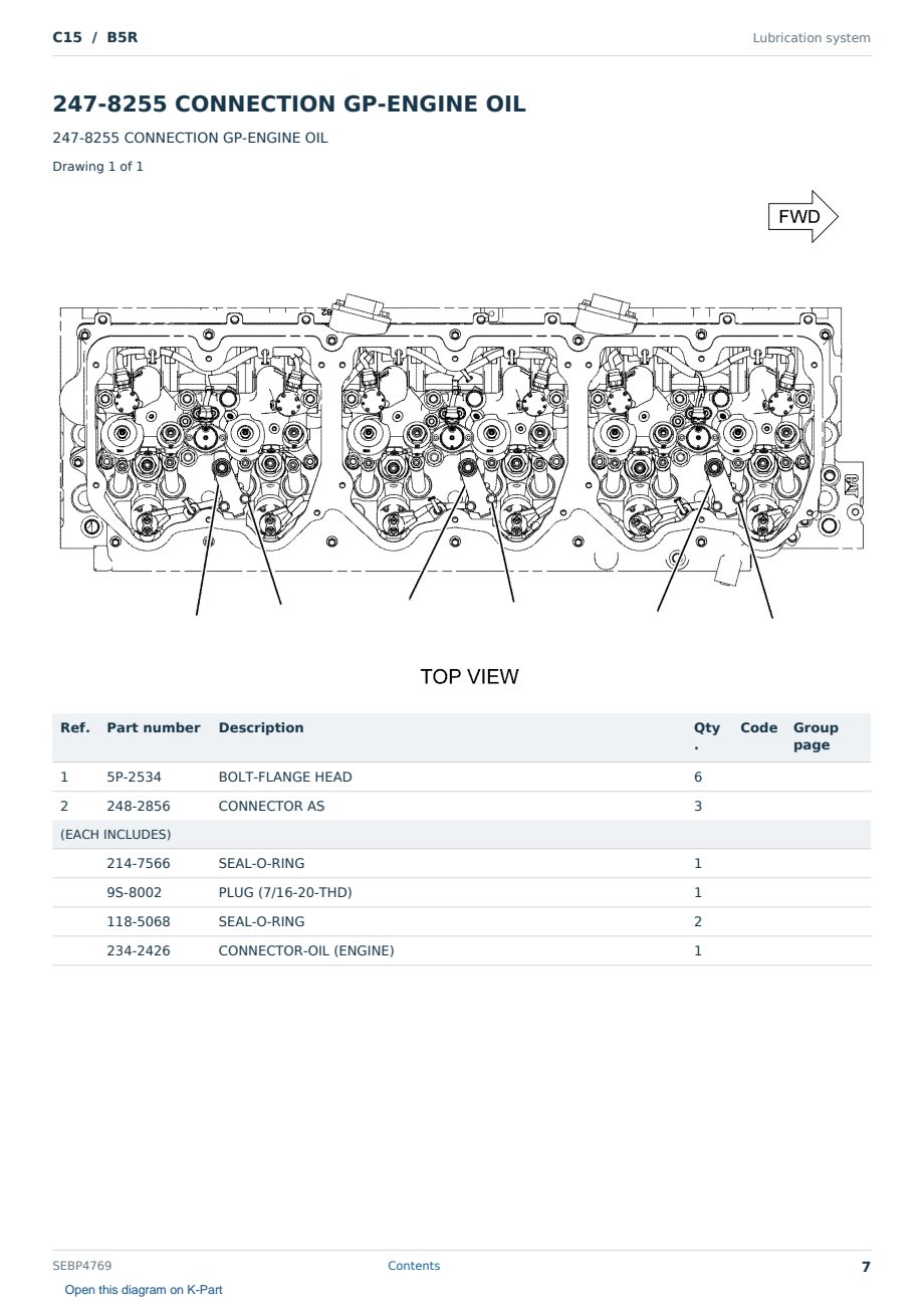 Caterpillar C15 S/N B5R Partsbook SEBP4769 (English) - sample page 7 of 10 Caterpillar C15 S/N B5R Partsbook SEBP4769 (English) - sample page 7 of 10