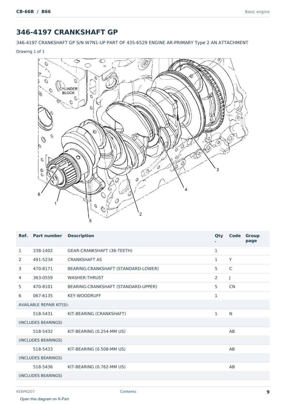 Caterpillar CB-66B S/N B66 Partsbook KEBP6207 (English) - sample page 9 of 10 Caterpillar CB-66B S/N B66 Partsbook KEBP6207 (English) - sample page 9 of 10