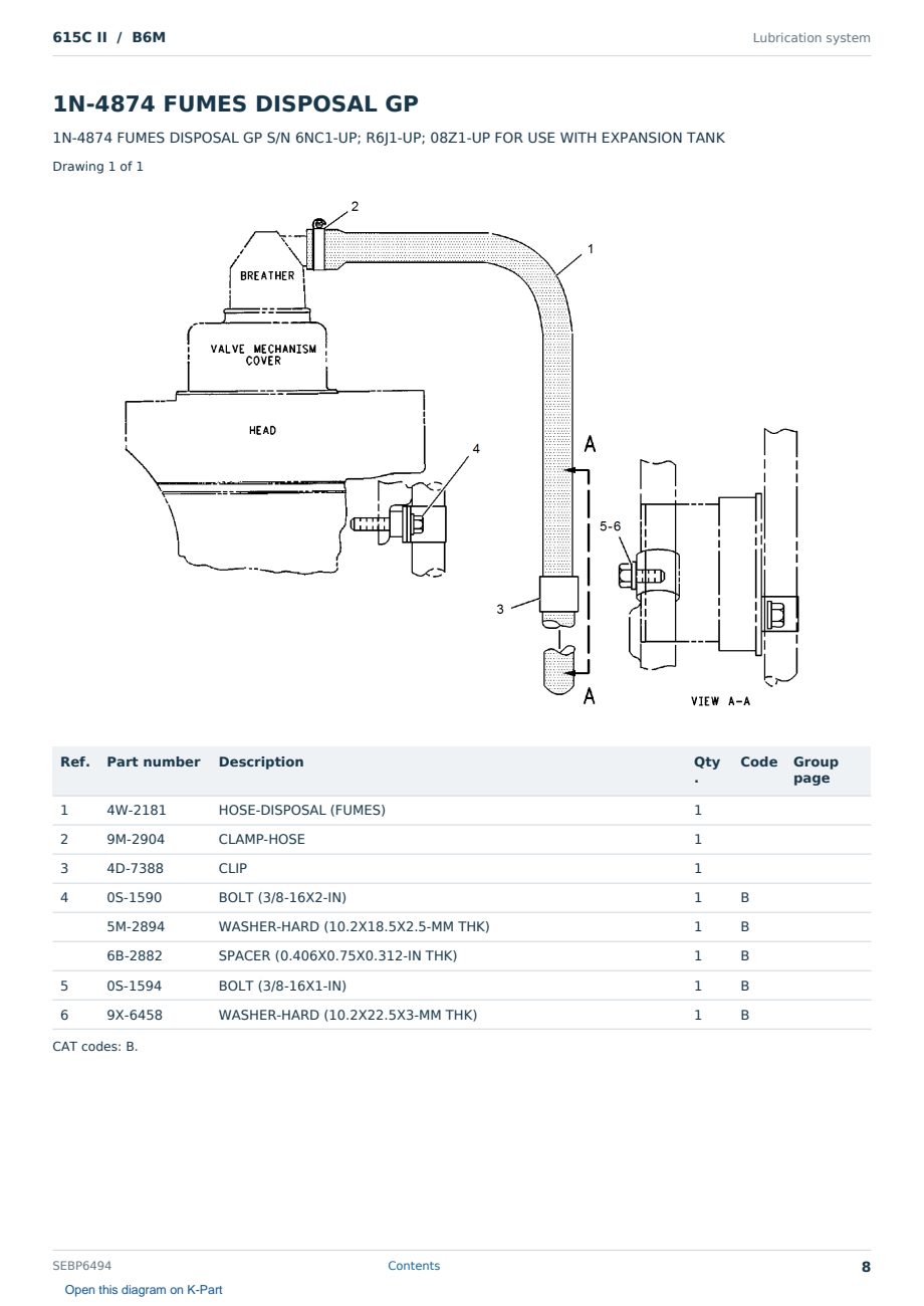 Caterpillar 615C II S/N B6M Partsbook SEBP6494 (English) - sample page 8 of 10 Caterpillar 615C II S/N B6M Partsbook SEBP6494 (English) - sample page 8 of 10