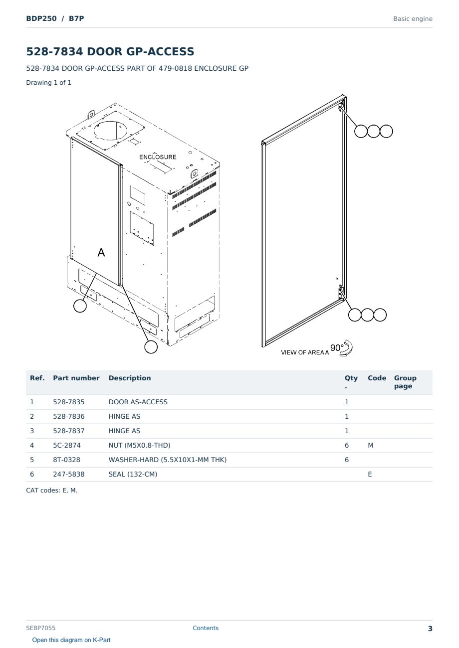 Caterpillar BDP250 S/N B7P Partsbook SEBP7055 (English) - sample page 3 of 10 Caterpillar BDP250 S/N B7P Partsbook SEBP7055 (English) - sample page 3 of 10