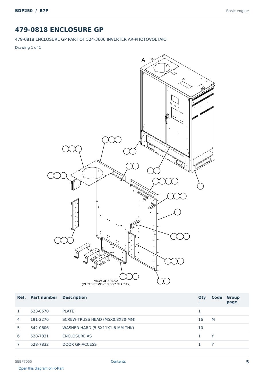 Caterpillar BDP250 S/N B7P Partsbook SEBP7055 (English) - sample page 5 of 10 Caterpillar BDP250 S/N B7P Partsbook SEBP7055 (English) - sample page 5 of 10