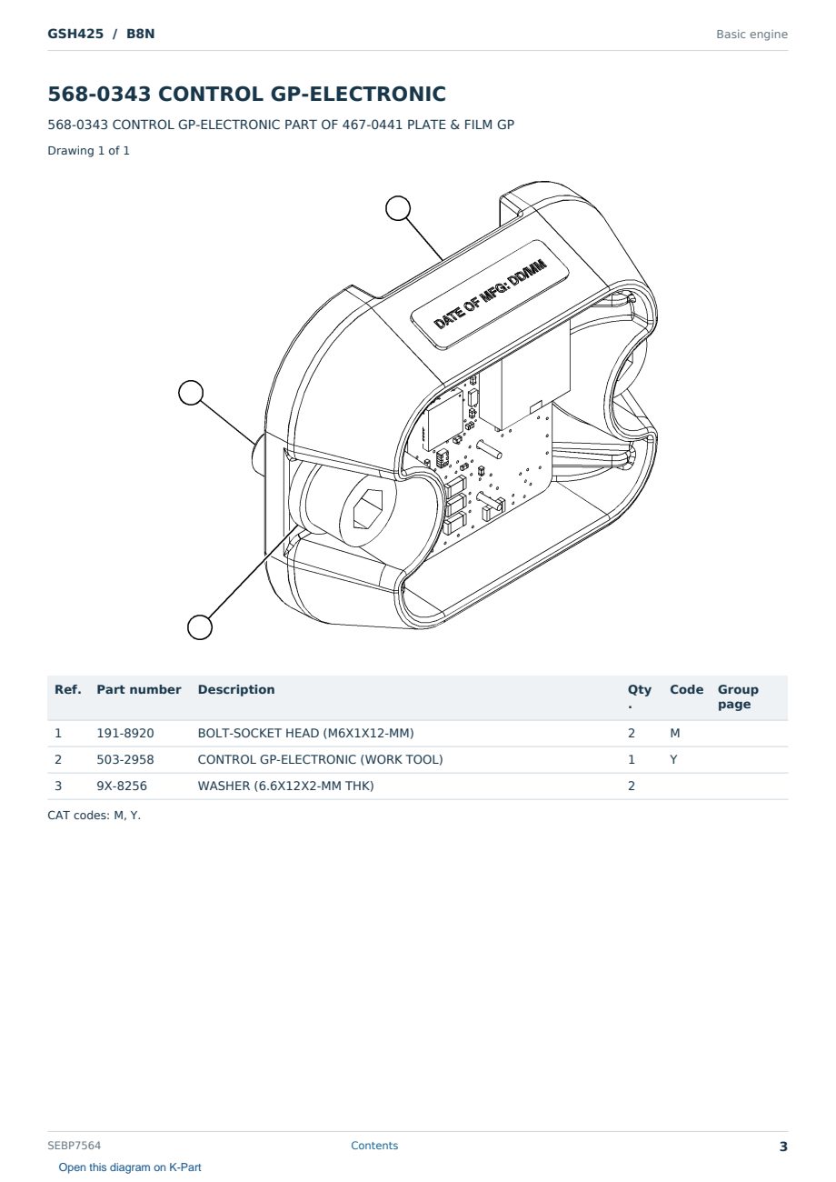 Caterpillar GSH425 S/N B8N Partsbook SEBP7564 (English) - sample page 3 of 10 Caterpillar GSH425 S/N B8N Partsbook SEBP7564 (English) - sample page 3 of 10