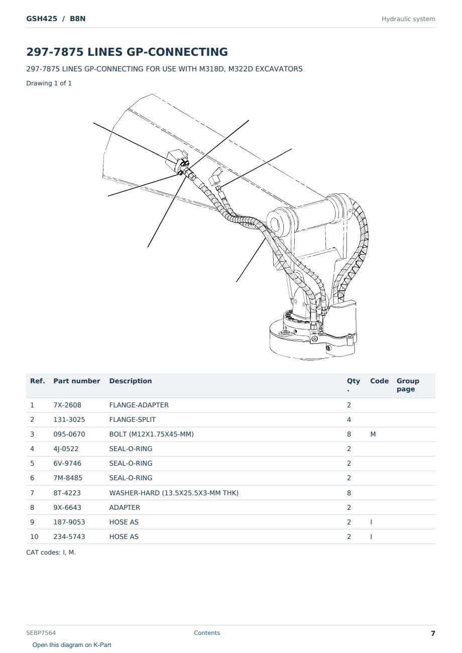 Caterpillar GSH425 S/N B8N Partsbook SEBP7564 (English) - sample page 7 of 10 Caterpillar GSH425 S/N B8N Partsbook SEBP7564 (English) - sample page 7 of 10