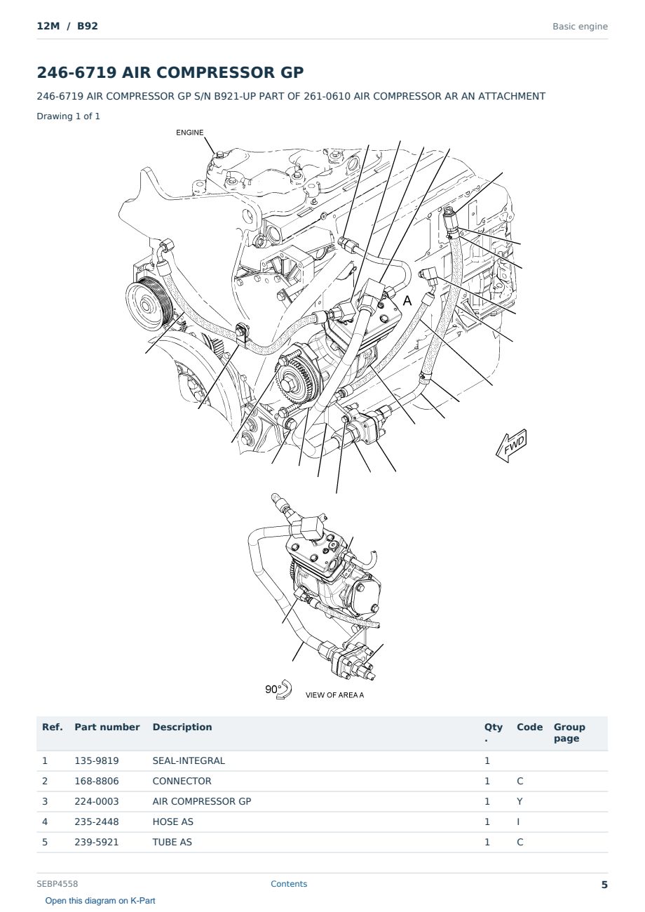 Caterpillar 12M S/N B92 Partsbook SEBP4558 (English) - sample page 5 of 10 Caterpillar 12M S/N B92 Partsbook SEBP4558 (English) - sample page 5 of 10