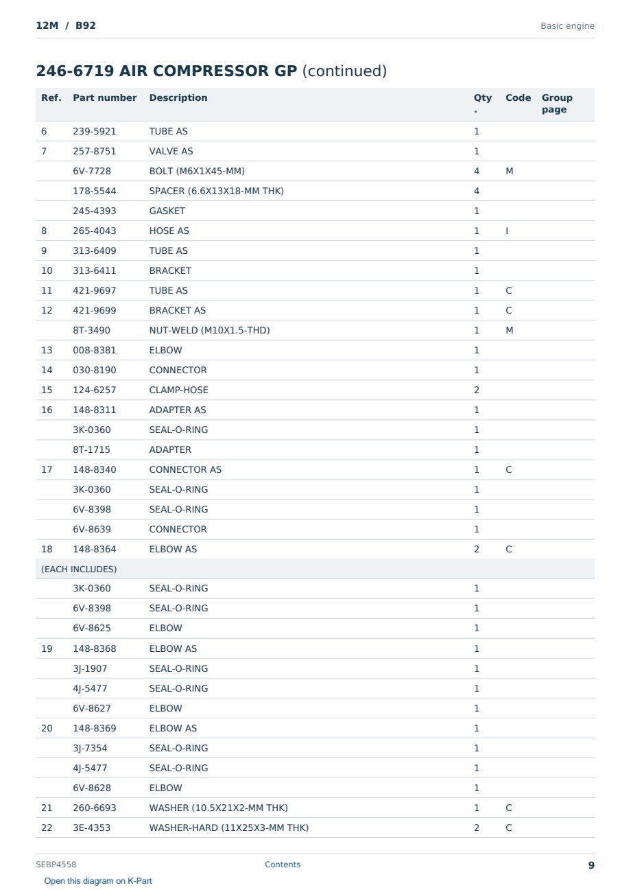 Caterpillar 12M S/N B92 Partsbook SEBP4558 (English) - sample page 9 of 10 Caterpillar 12M S/N B92 Partsbook SEBP4558 (English) - sample page 9 of 10