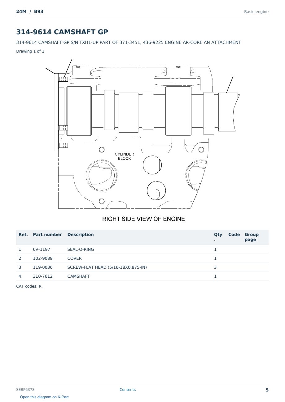 Caterpillar 24M S/N B93 Partsbook SEBP6378 (English) - sample page 5 of 10 Caterpillar 24M S/N B93 Partsbook SEBP6378 (English) - sample page 5 of 10