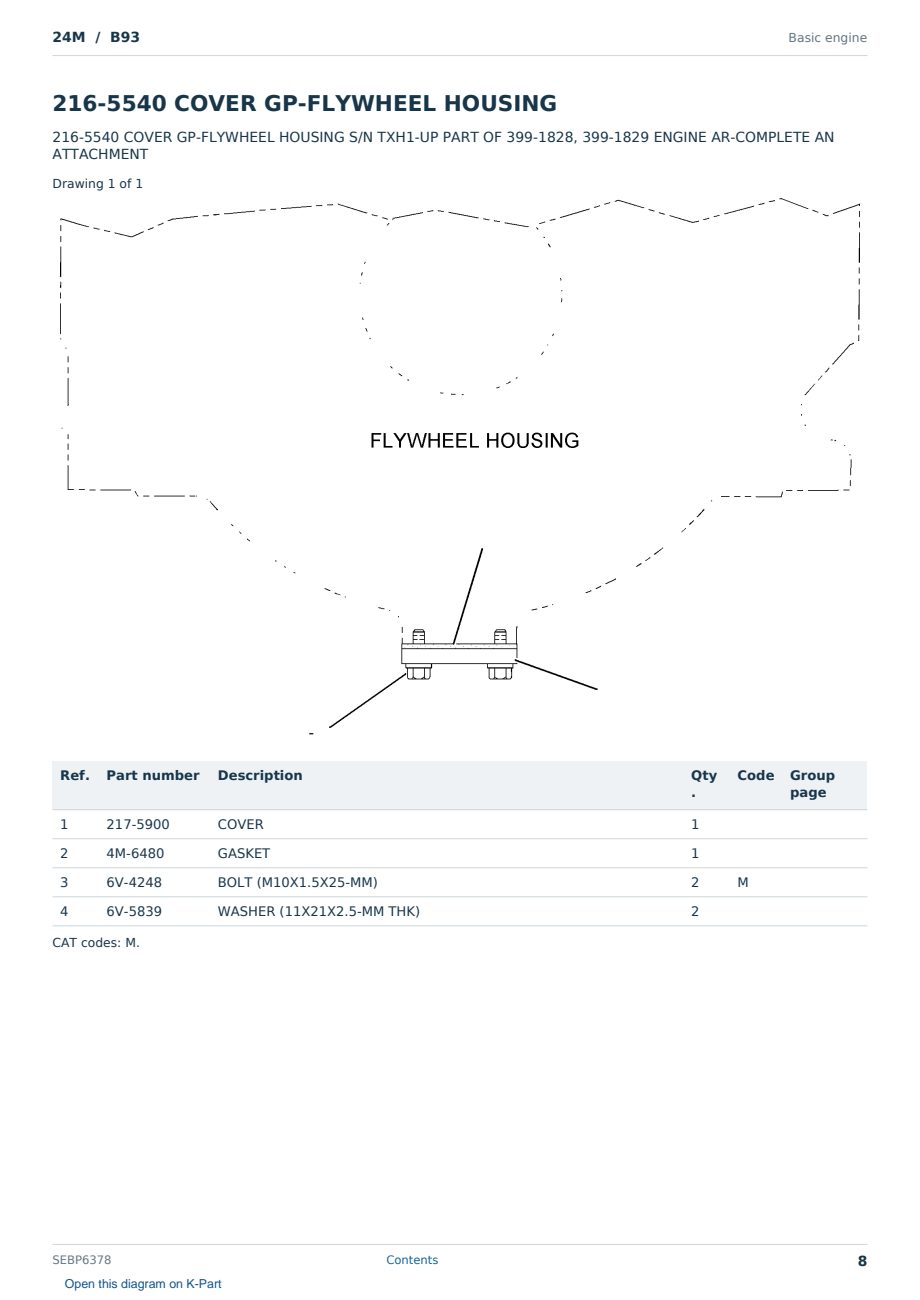 Caterpillar 24M S/N B93 Partsbook SEBP6378 (English) - sample page 8 of 10 Caterpillar 24M S/N B93 Partsbook SEBP6378 (English) - sample page 8 of 10