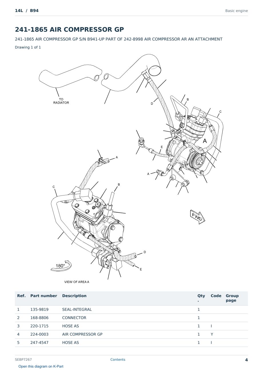 Caterpillar 14L S/N B94 Partsbook SEBP7267 (English) - sample page 4 of 10 Caterpillar 14L S/N B94 Partsbook SEBP7267 (English) - sample page 4 of 10