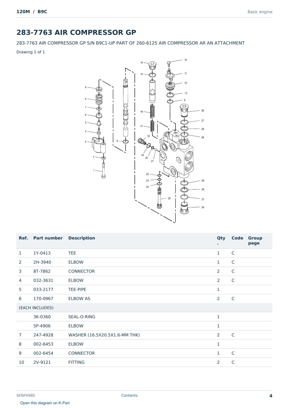 Caterpillar 120M S/N B9C Partsbook SEBP4980 (English) - sample page 4 of 10 Caterpillar 120M S/N B9C Partsbook SEBP4980 (English) - sample page 4 of 10