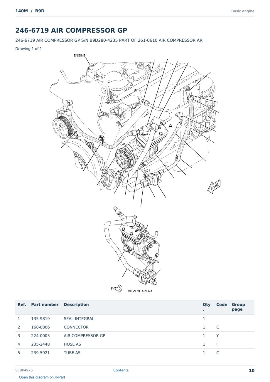 Caterpillar 140M S/N B9D Partsbook SEBP4976 (English) - sample page 10 of 10 Caterpillar 140M S/N B9D Partsbook SEBP4976 (English) - sample page 10 of 10