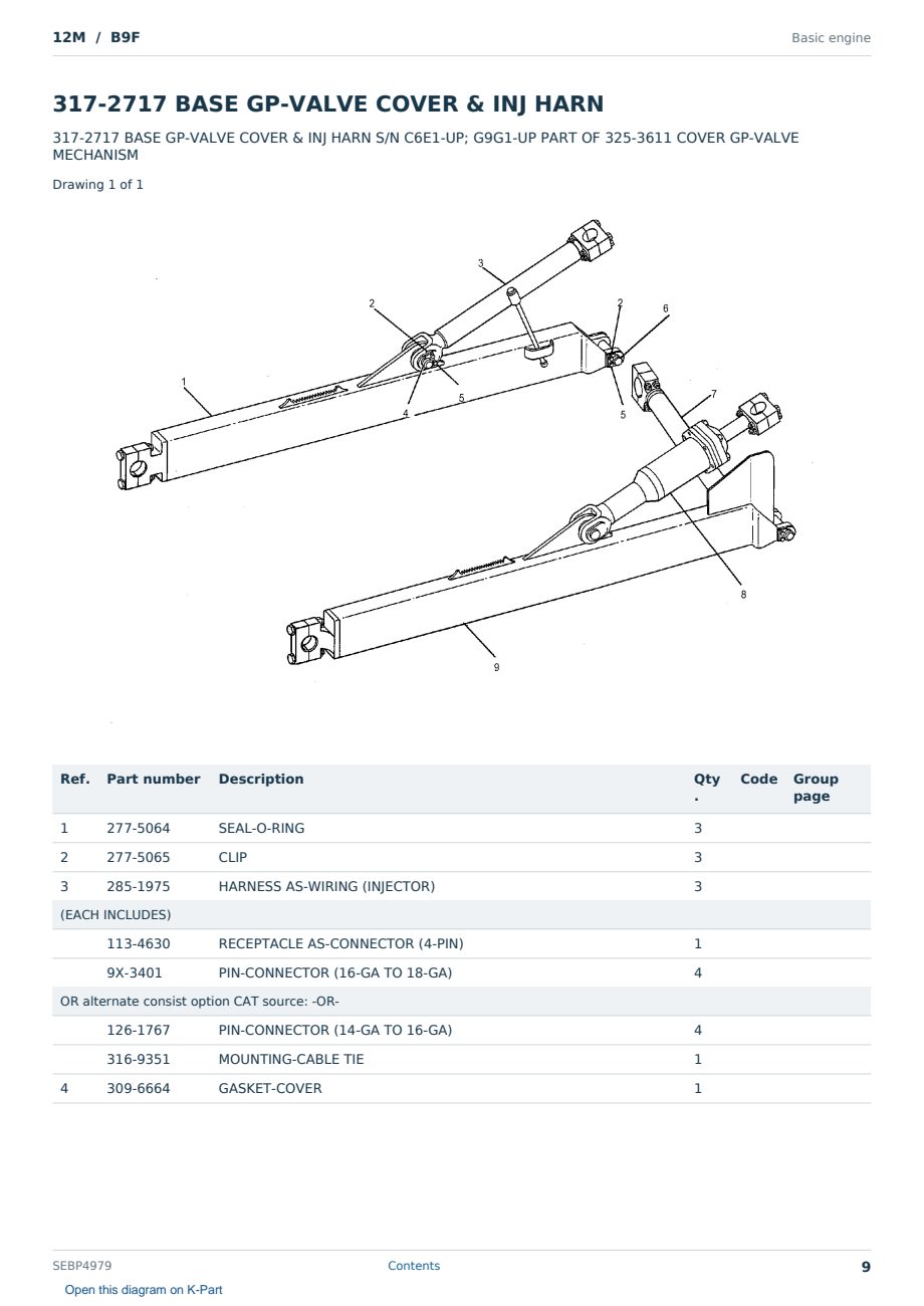 Caterpillar 12M S/N B9F Partsbook SEBP4979 (English) - sample page 9 of 10 Caterpillar 12M S/N B9F Partsbook SEBP4979 (English) - sample page 9 of 10