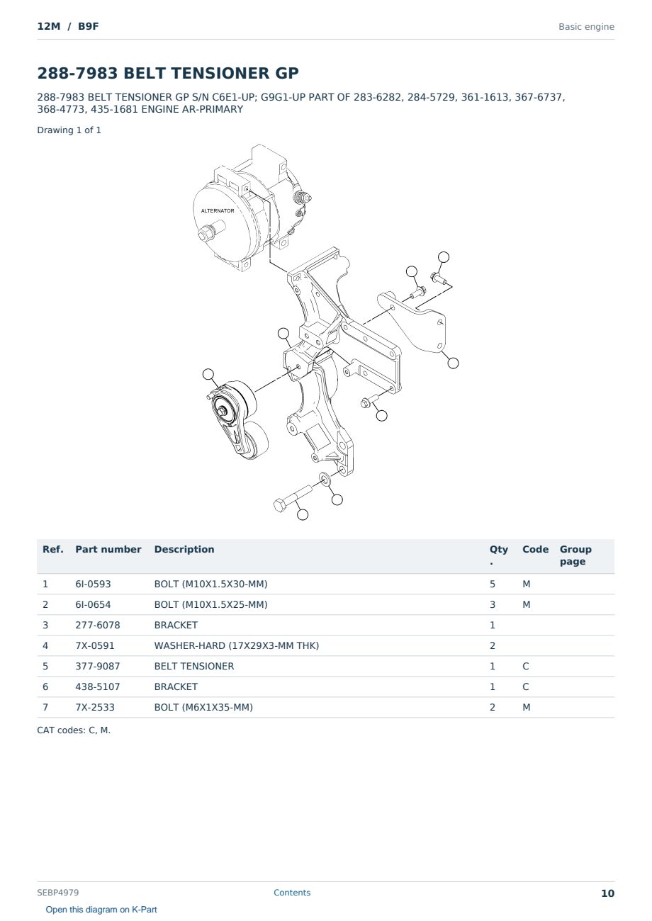 Caterpillar 12M S/N B9F Partsbook SEBP4979 (English) - sample page 10 of 10 Caterpillar 12M S/N B9F Partsbook SEBP4979 (English) - sample page 10 of 10