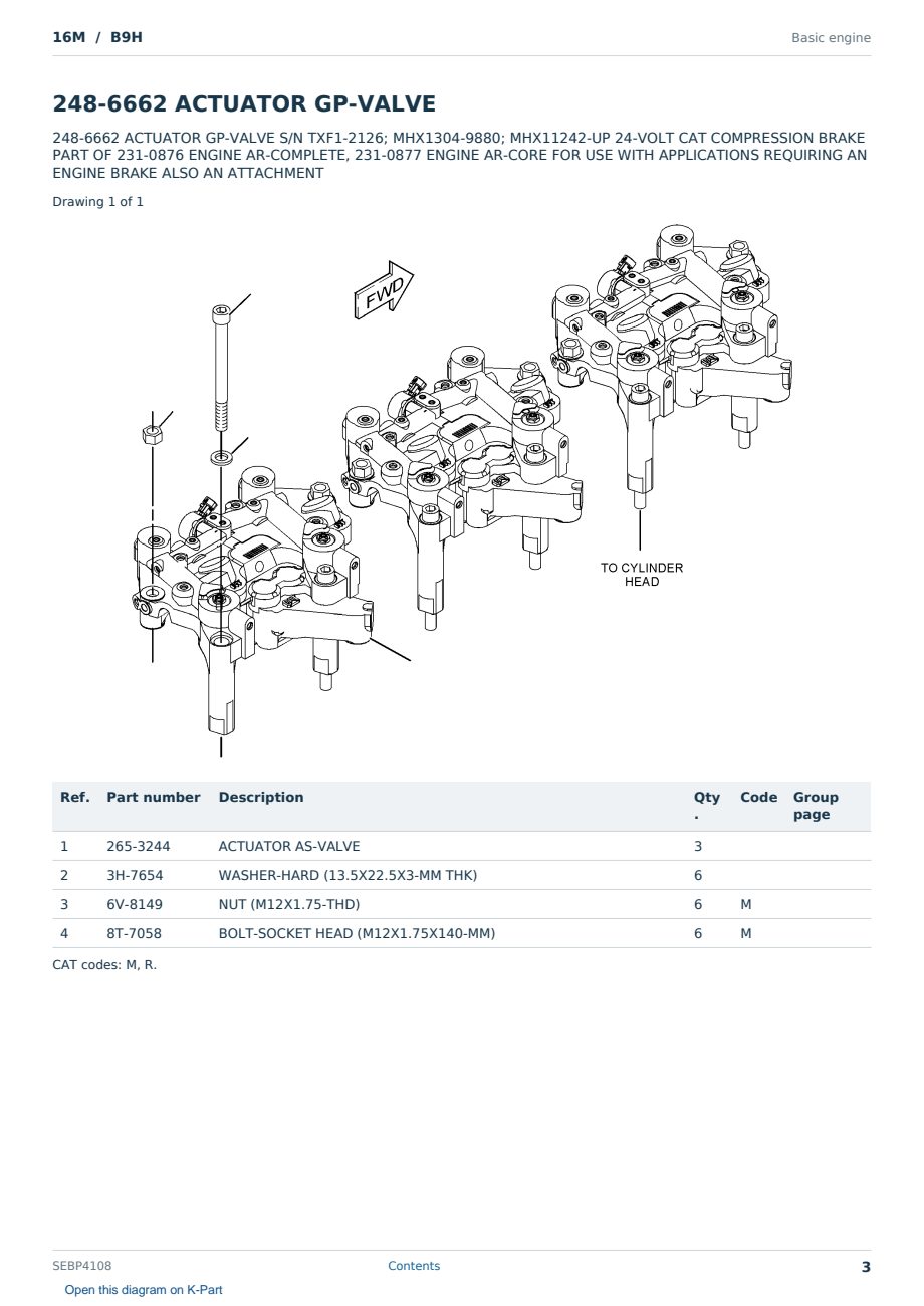 Caterpillar 16M S/N B9H Partsbook SEBP4108 (English) - sample page 3 of 10 Caterpillar 16M S/N B9H Partsbook SEBP4108 (English) - sample page 3 of 10