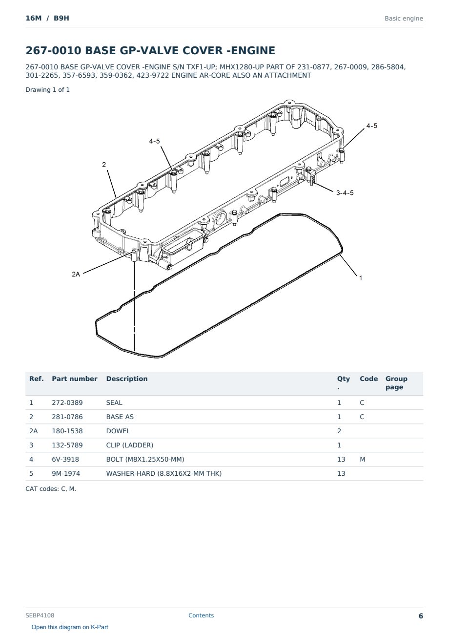 Caterpillar 16M S/N B9H Partsbook SEBP4108 (English) - sample page 6 of 10 Caterpillar 16M S/N B9H Partsbook SEBP4108 (English) - sample page 6 of 10