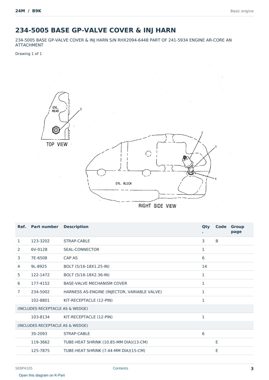 Caterpillar 24M S/N B9K Partsbook SEBP4105 (English) - sample page 3 of 10 Caterpillar 24M S/N B9K Partsbook SEBP4105 (English) - sample page 3 of 10