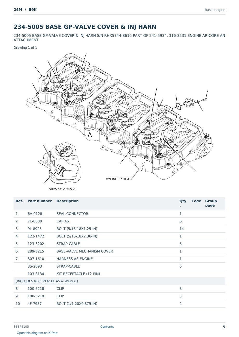 Caterpillar 24M S/N B9K Partsbook SEBP4105 (English) - sample page 5 of 10 Caterpillar 24M S/N B9K Partsbook SEBP4105 (English) - sample page 5 of 10