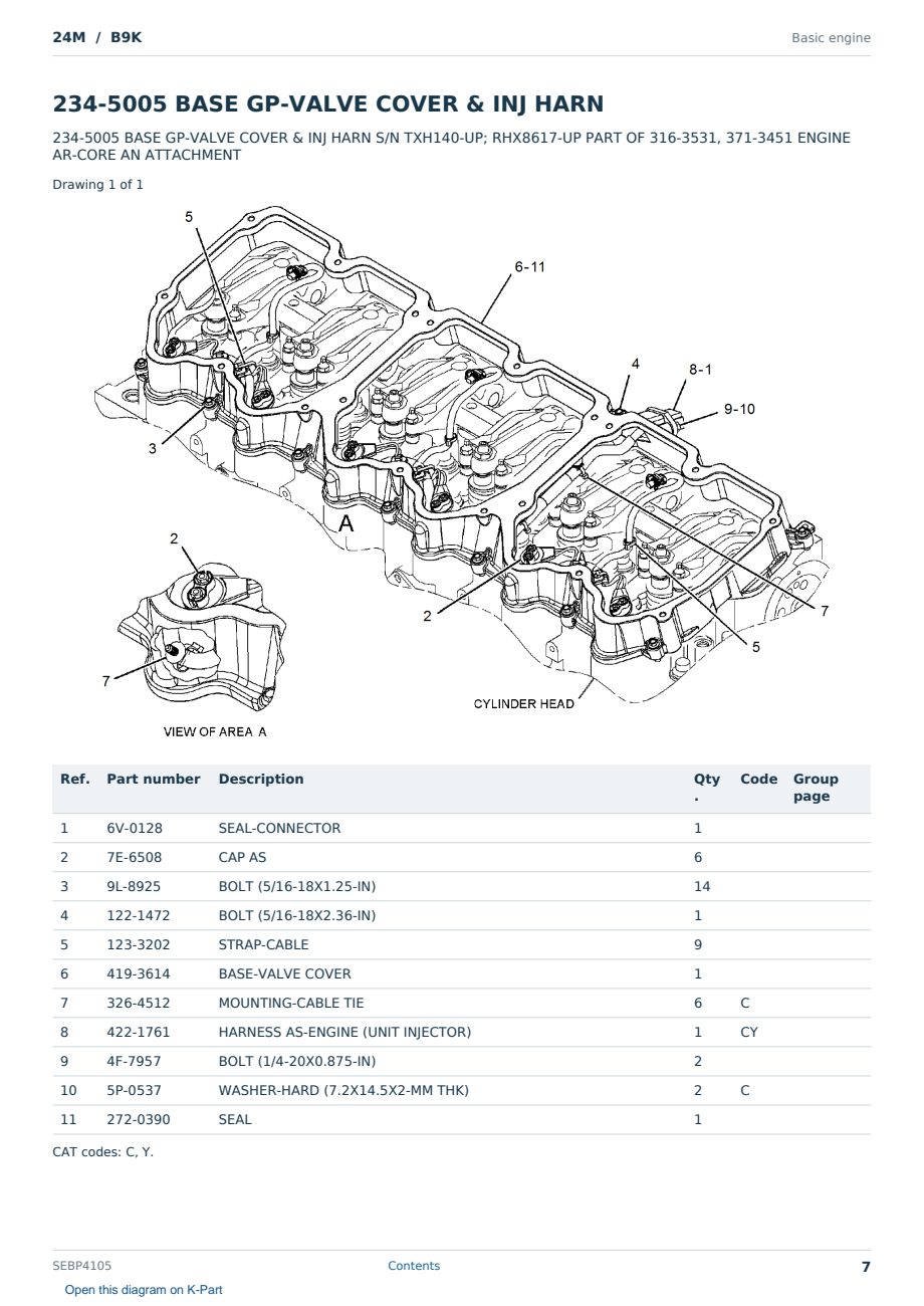 Caterpillar 24M S/N B9K Partsbook SEBP4105 (English) - sample page 7 of 10 Caterpillar 24M S/N B9K Partsbook SEBP4105 (English) - sample page 7 of 10