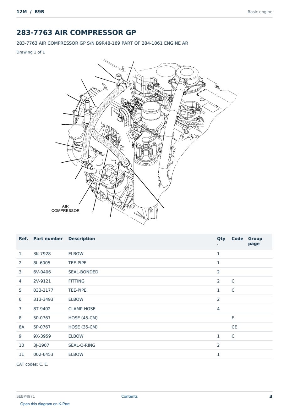 Caterpillar 12M S/N B9R Partsbook SEBP4971 (English) - sample page 4 of 10 Caterpillar 12M S/N B9R Partsbook SEBP4971 (English) - sample page 4 of 10