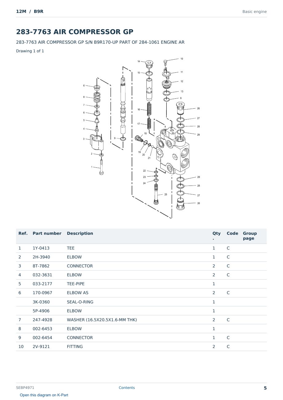 Caterpillar 12M S/N B9R Partsbook SEBP4971 (English) - sample page 5 of 10 Caterpillar 12M S/N B9R Partsbook SEBP4971 (English) - sample page 5 of 10