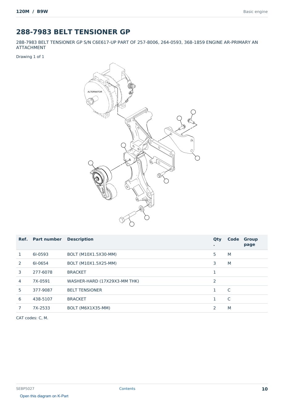 Caterpillar 120M S/N B9W Partsbook SEBP5027 (English) - sample page 10 of 10 Caterpillar 120M S/N B9W Partsbook SEBP5027 (English) - sample page 10 of 10