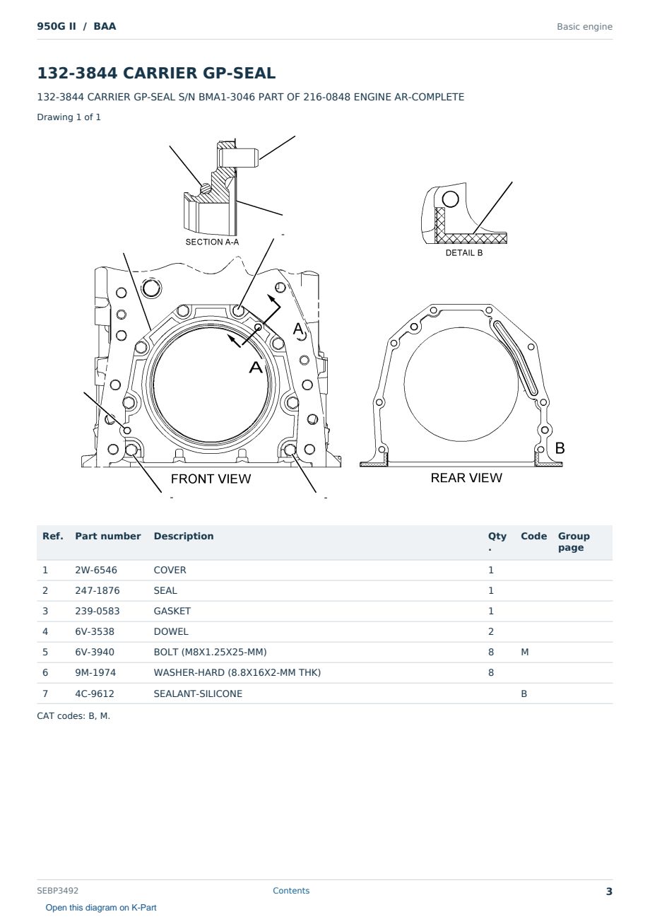 Caterpillar 950G II S/N BAA Partsbook SEBP3492 (English) - sample page 3 of 10 Caterpillar 950G II S/N BAA Partsbook SEBP3492 (English) - sample page 3 of 10