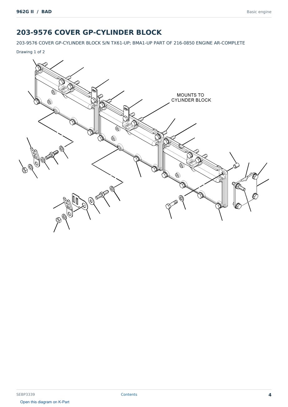 Caterpillar 962G II S/N BAD Partsbook SEBP3339 (English) - sample page 4 of 10 Caterpillar 962G II S/N BAD Partsbook SEBP3339 (English) - sample page 4 of 10